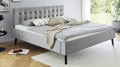 Luxusní čalouněná postel EMPIRE Grey manželské dvojlůžko