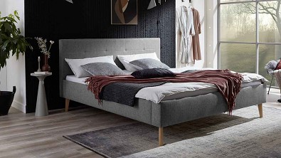 Luxusní čalouněná postel JAZZ Grey manželské dvojlůžko