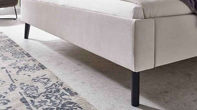 Luxusní čalouněná postel LEIRA béžová manželské dvojlůžko