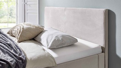 Luxusní čalouněná postel LEIRA béžová manželské dvojlůžko