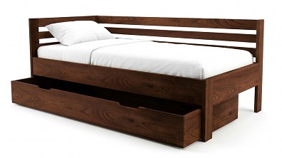 Masivní rohová postel PAVEL do L s přistýlkou – Multifunkční lůžko z buku/dubu