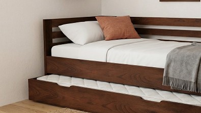 Masivní rohová postel PAVEL do L s přistýlkou – Multifunkční lůžko z buku/dubu