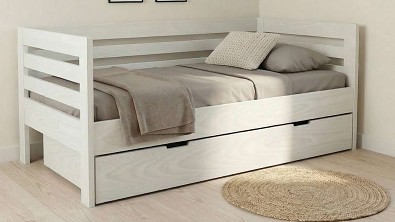 Masivní rohová postel PAVEL do U s přistýlkou – Multifunkční lůžko z buku/dubu