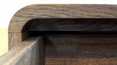  Dřevěný noční stolek z masivu DEIRA, Materiál: Dub, Odstín: Olej Grau Blau #05