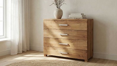 Dřevěná komoda z masivu VERONA 4x zásuvka