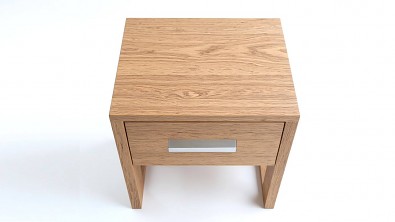 Noční stolek COMODINO z masivu Buk, Odstín Olej Grau