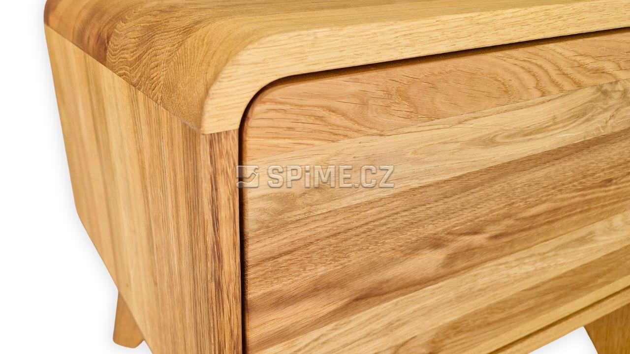Dřevěný noční stolek z masivu DEIRA, Materiál: Dub, Odstín: Olej transparen