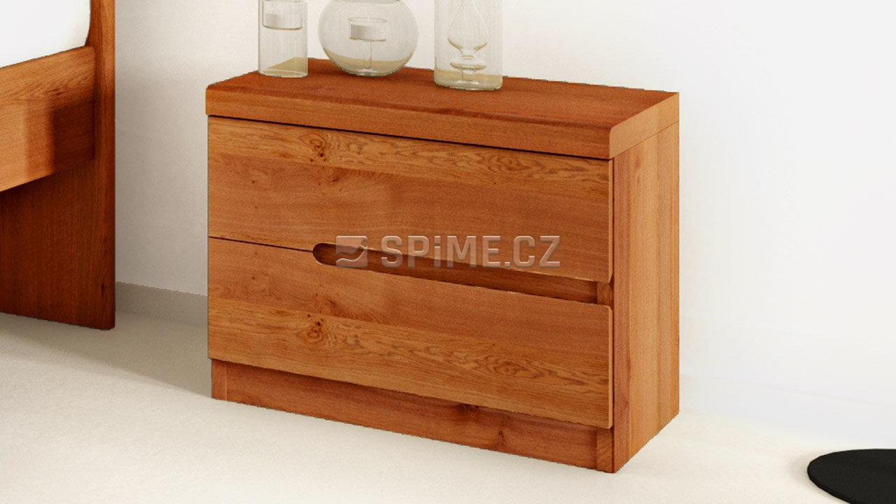  Dřevěný noční stolek z masivu PALERMO, Materiál: Masiv Dub, Odstín: Olej Orange Braun #11