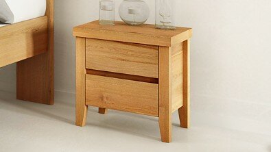 Dřevěný noční stolek z masivu IBIZA, Materiál: Masiv Dub, Odstín: Olej BIOFA transparent #02
