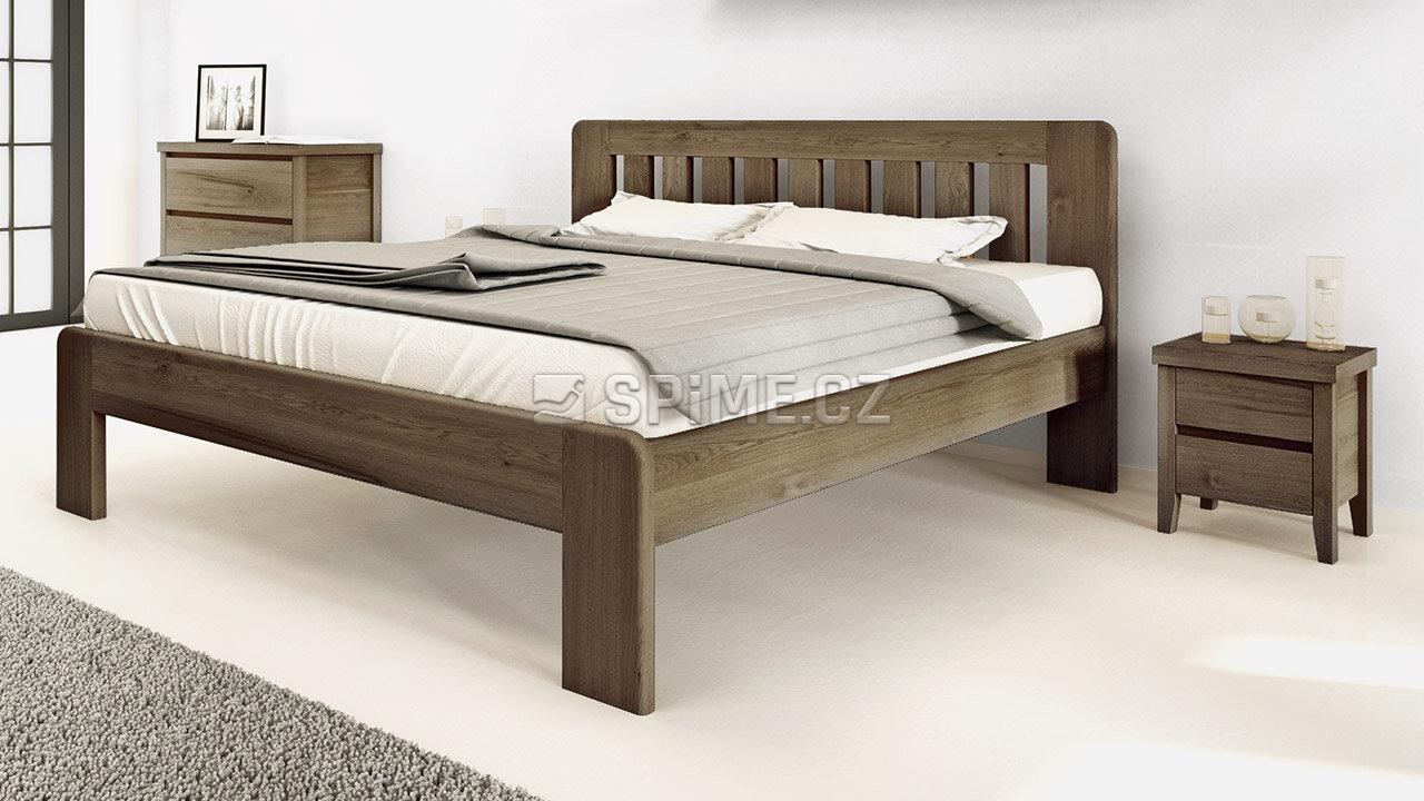 Dřevěný noční stolek z masivu IBIZA, Materiál: Masiv Dub, Odstín: Olej Grau Blau #07