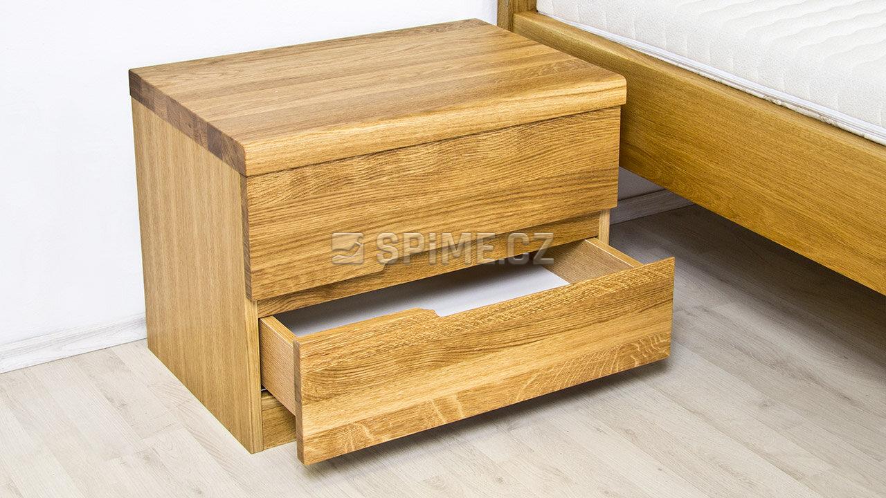 Dřevěný noční stolek z masivu PALERMO, Materiál: Masiv Dub, Odstín: Olej BIOFA Transparent #03