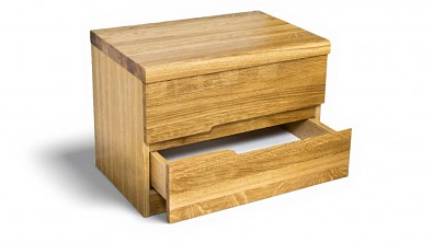 Dřevěný noční stolek z masivu PALERMO, Materiál: Masiv Dub, Odstín: Olej BIOFA Transparent #02