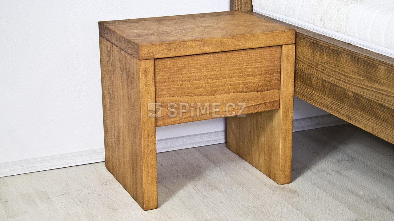 Dřevěný noční stolek z masivu SIENA, Masiv: Buk, Odstín: Olej Světlá Třešeň #05