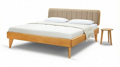 Postel z masivu CALDERA s čalouněním béžová