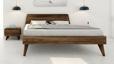 Designová postel z masivu CORTINA, Materiál: Masiv Dub, Odstín: Olej Garu #03