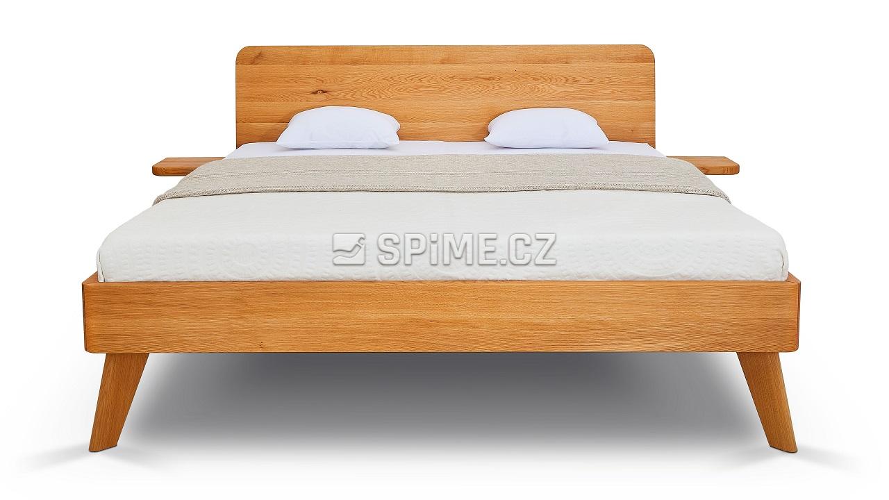 Dřevěná postel z masivu CORTINA, Materiál: Masiv Dub, Odstín: Olej Transparentní, čelní pohled