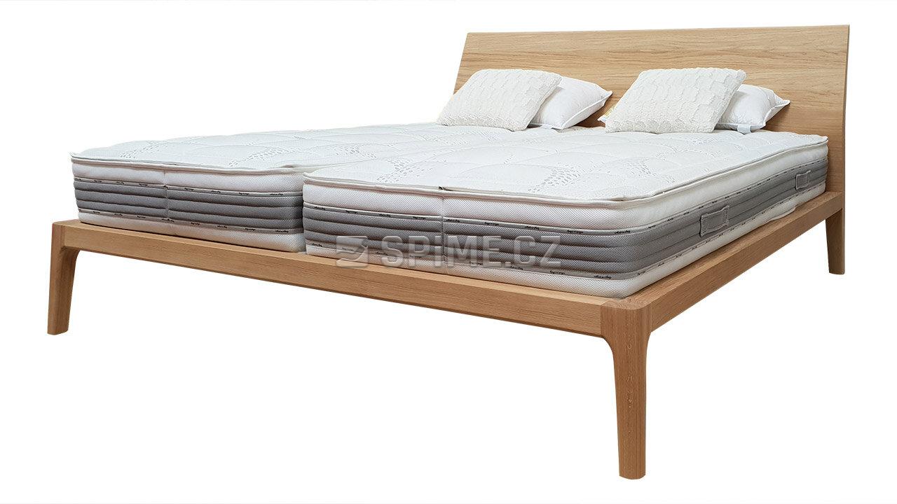Designová postel z masivu GIULIA dvoulůžko Materiál: Masiv Dub, Odstín: Olej OSMO Transparent #03