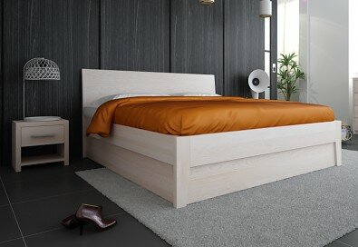 postel s úložným prostorem z masvu buk Ibiza