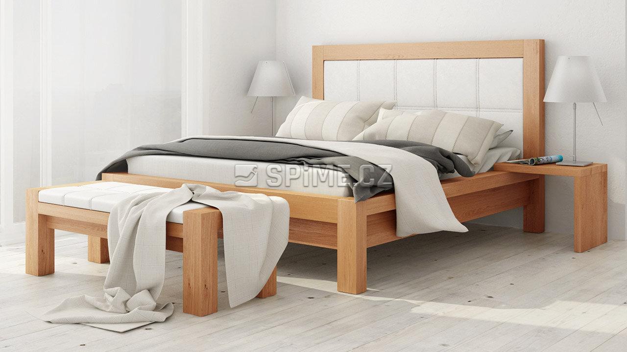 Designová postel z masivu MODENA, Materiál: Masiv Buk, Odstín Olej BIOFA Transparent #06
