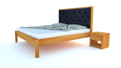 Designová postel z masivu PAPILO