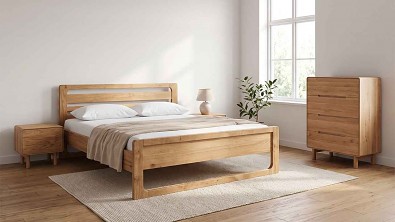Luxusní postel z poctivého masivu RECCO – designové manželské dvoulůžko