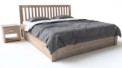 Postel z masivu s úložným prostorem BELNA buk