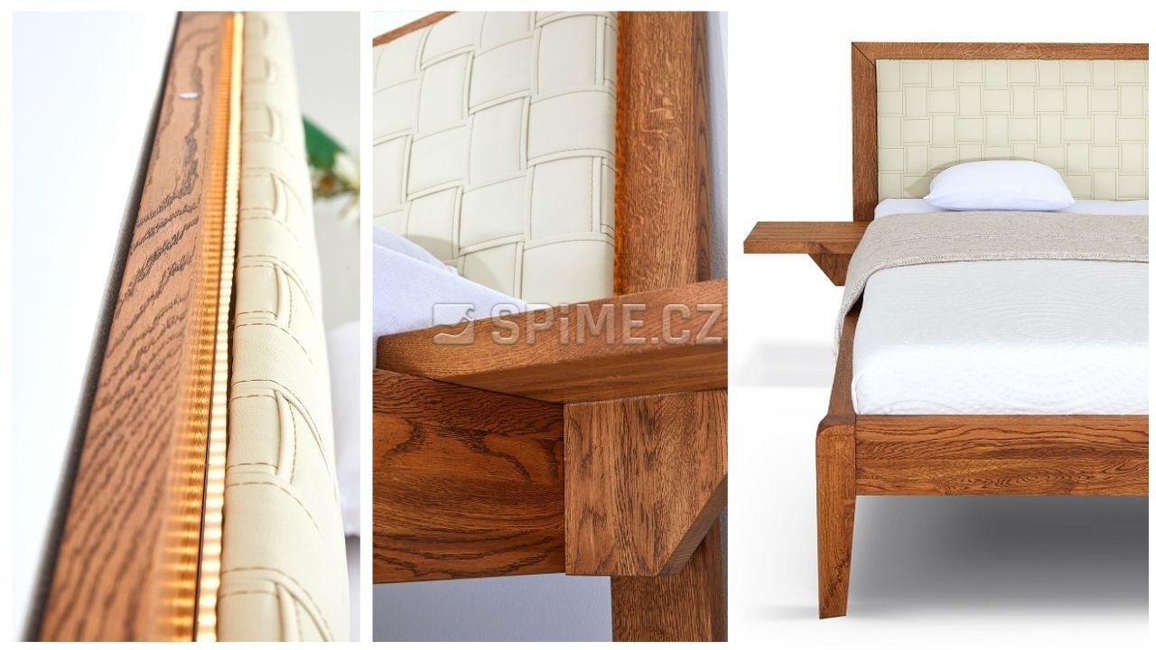 Dřevěná dvoulůžková postel z dubového masivu BERGAMO