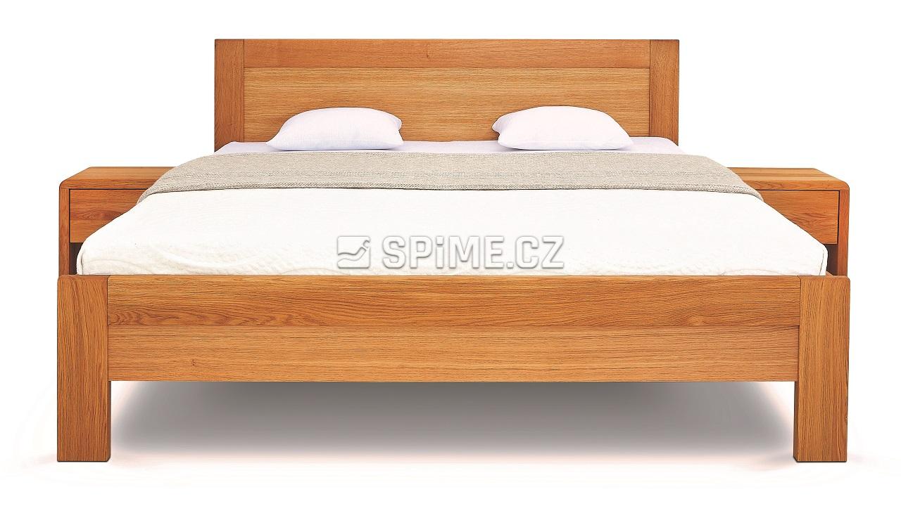 Dvoulůžková dřevěná postel z masivního dubu ONTARIO