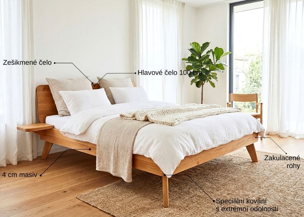 výhody postele z masivu Cortina dub