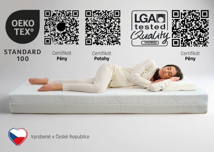 Certifikáty OEKO-TEX a LGA matrace