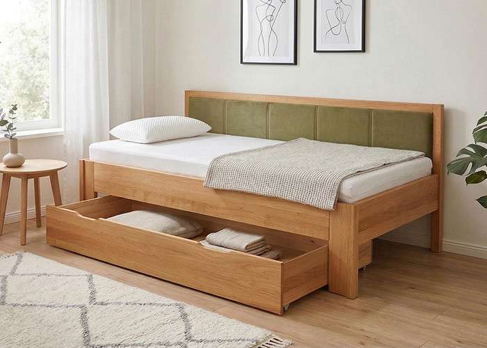 Rozkládací postel z masivu SOFA DUO detail roštu