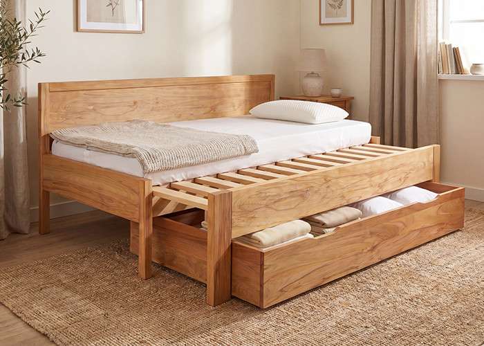 Rozkládací postel z masivu ZERI #1