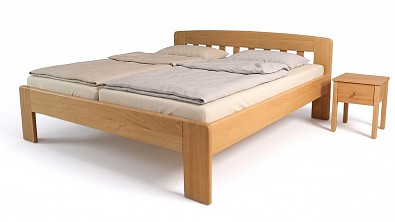 Postel Postelia DANIEL Buk 160x200 - Délka postele: 200 cm, Šířka postele: 160 cm, Výška hlavového čela: 85 cm,  Materiál: Masiv Buk, Odstín: Olej Transparent přírodní odstín, Středová lať: 1x noha
