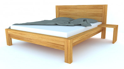 Postel Postelia CAPRI, 180x200 cm, dub - dřevěná postel z masivu o šíři 12x8 cm