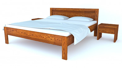 Dřevěná Postel Postelia RIO, 180x200 cm, dub o šíři masivu 4 cm