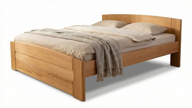 Dvoulůžko Postelia LUCIE Buk 180x200 - dřevěná postel z masivu o šíři 4 cm