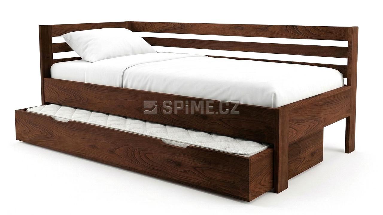 Postel z masivu PAVEL do L s přistýlkou