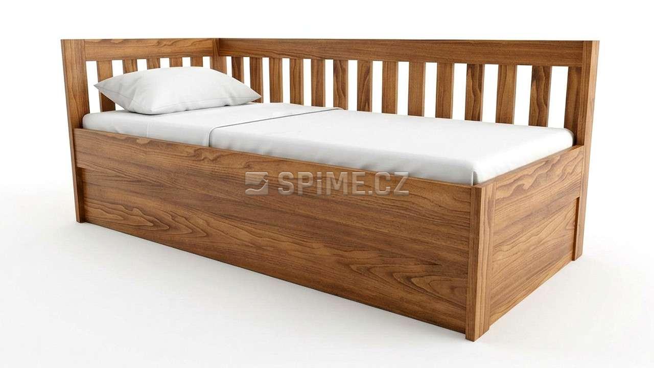 Postel z masivu SANY do L s úložným prostorem