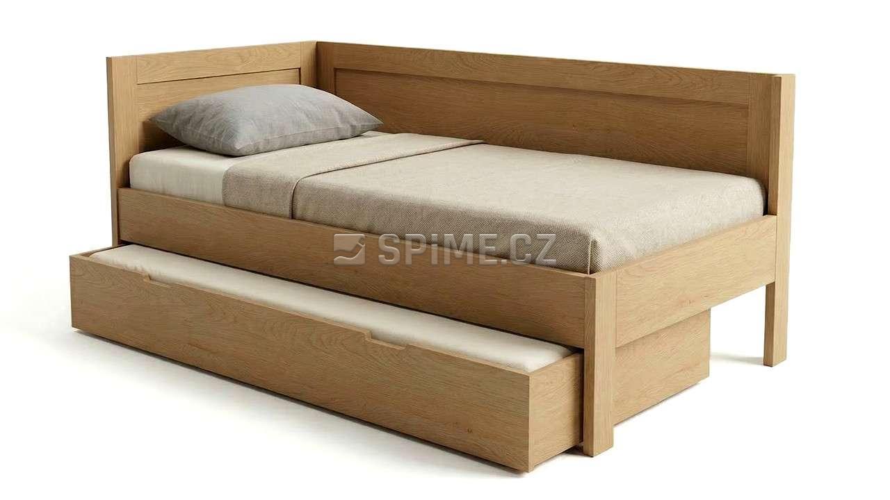 Postel z masivu TRIO do L s přistýlkovou zásuvkou