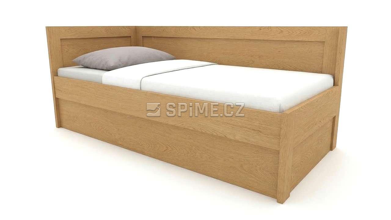 Postel z masivu TRIO do L s úložným prostorem
