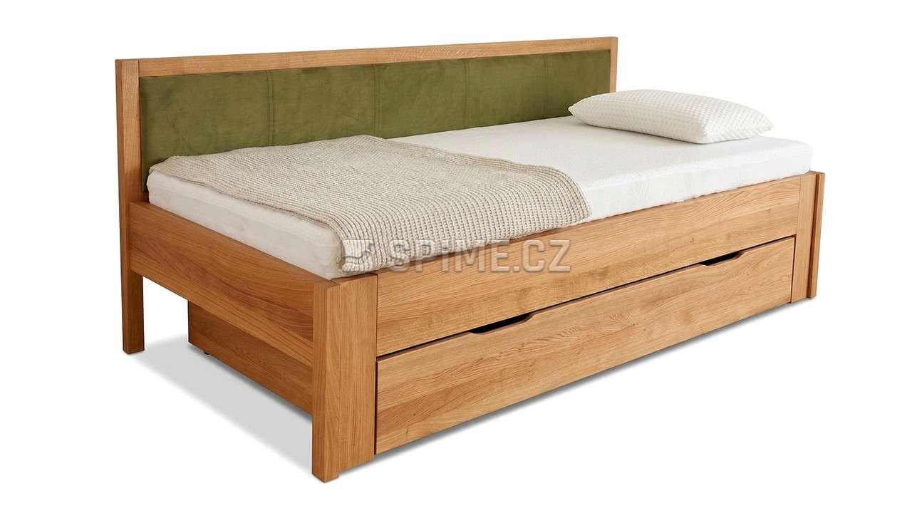 Rozkládací postel z masivu ISOLA s úložným prostorem