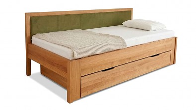 Rozkládací postel z masivu ISOLA s úložným prostorem