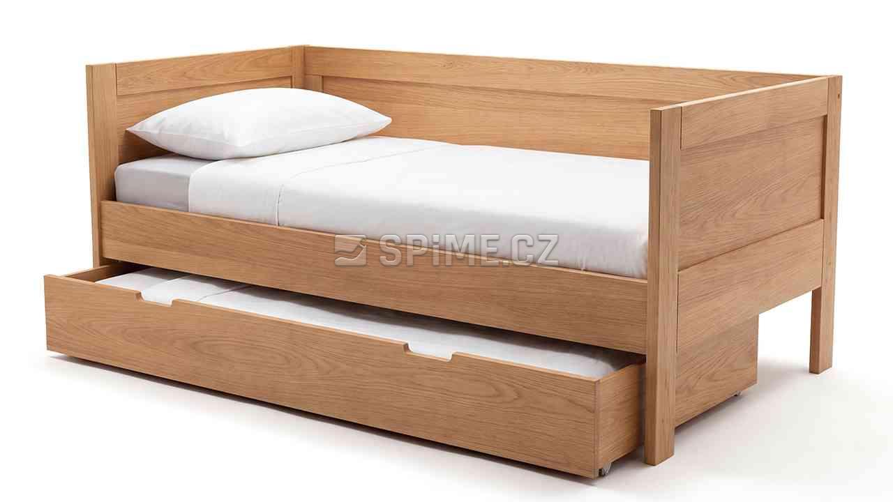 Postel z masivu TRIO do U s přistýlkovou zásuvkou