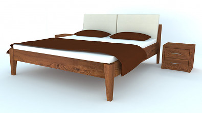 Designová postel Postelia THÉRA Buk 180x220cm - dřevěná postel z masivu o šíři 4 cm Obrázek