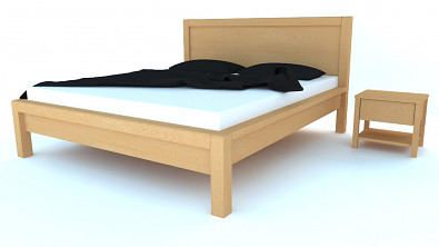 Postel Postelia STONE Buk 180x200 - Dřevěná postel z masivu, bukové dvoulůžko o šíři masivu 8 cm Obrázek