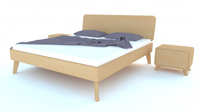 Postel Postelia CORTINA Buk 160x200cm - dřevěná postel z masivu o šíři 4 cm Obrázek