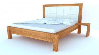 Postel Postelia MODENA 180 x 200 cm - buk - Dřevěná postel z masivu, bukové manželské dvoulůžko o šíři masivu 12x8 cm Obrázek