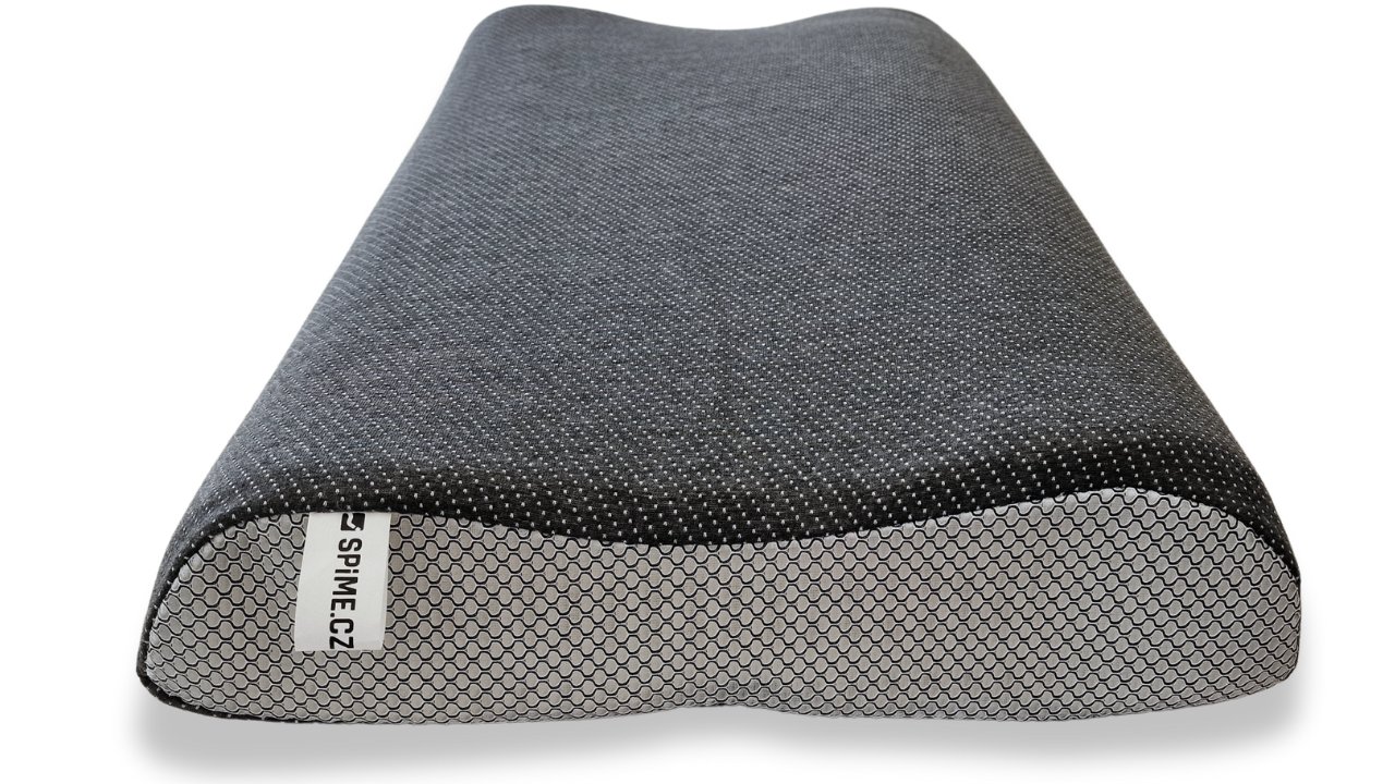 Anatomický polštář Postelia VISCO CARBON AIR ANATOMIC, 70x41 cm z perforované líné pěny Obrázek