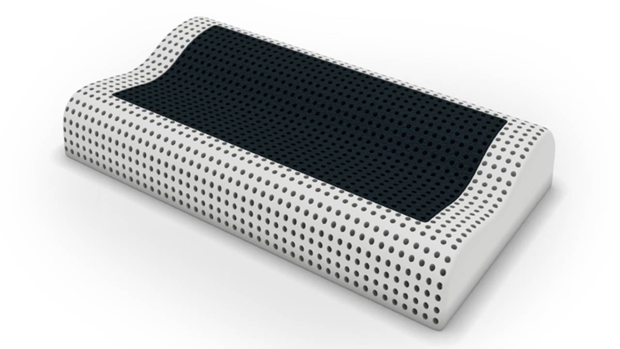 Anatomický polštář Postelia VISCO CARBON AIR ANATOMIC, 70x41 cm z perforované líné pěny Obrázek