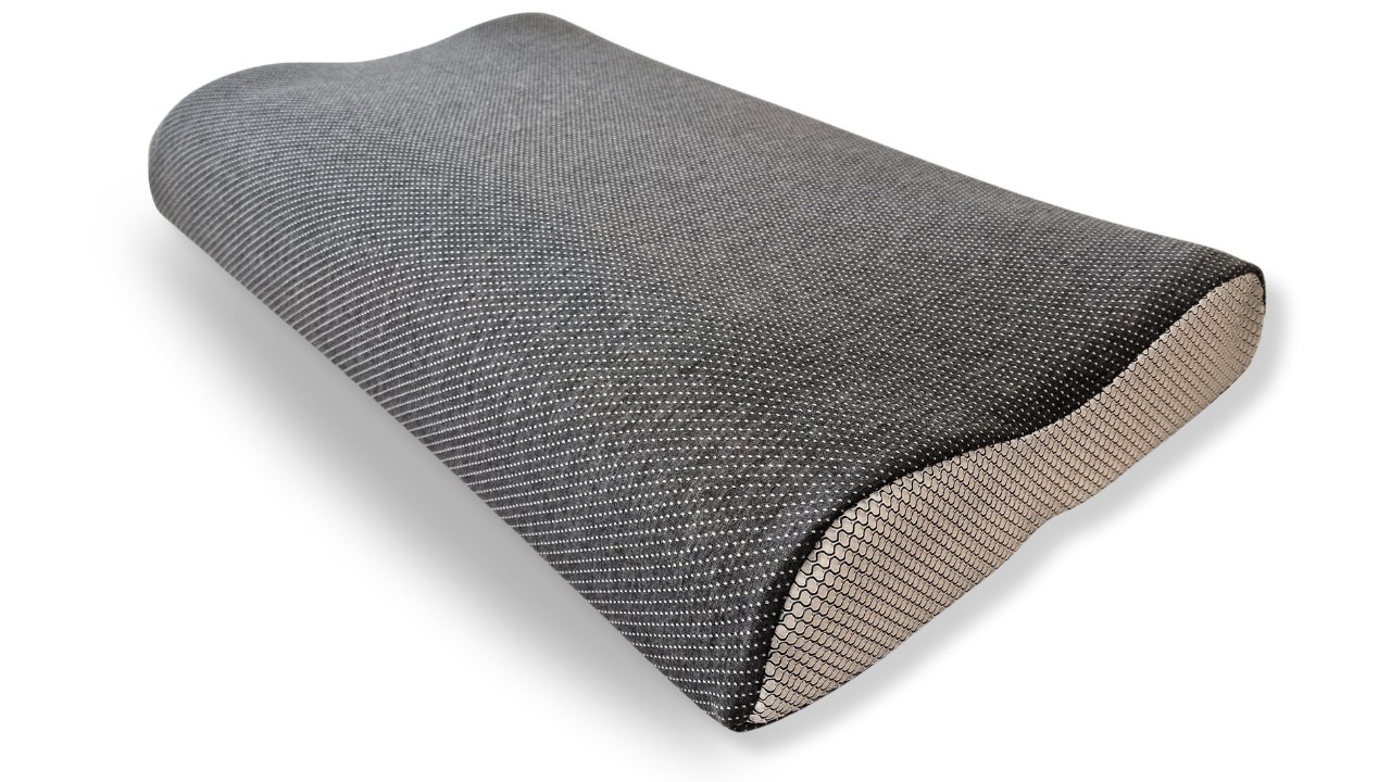 Anatomický polštář Postelia VISCO CARBON AIR ANATOMIC, 70x41 cm z perforované líné pěny Obrázek